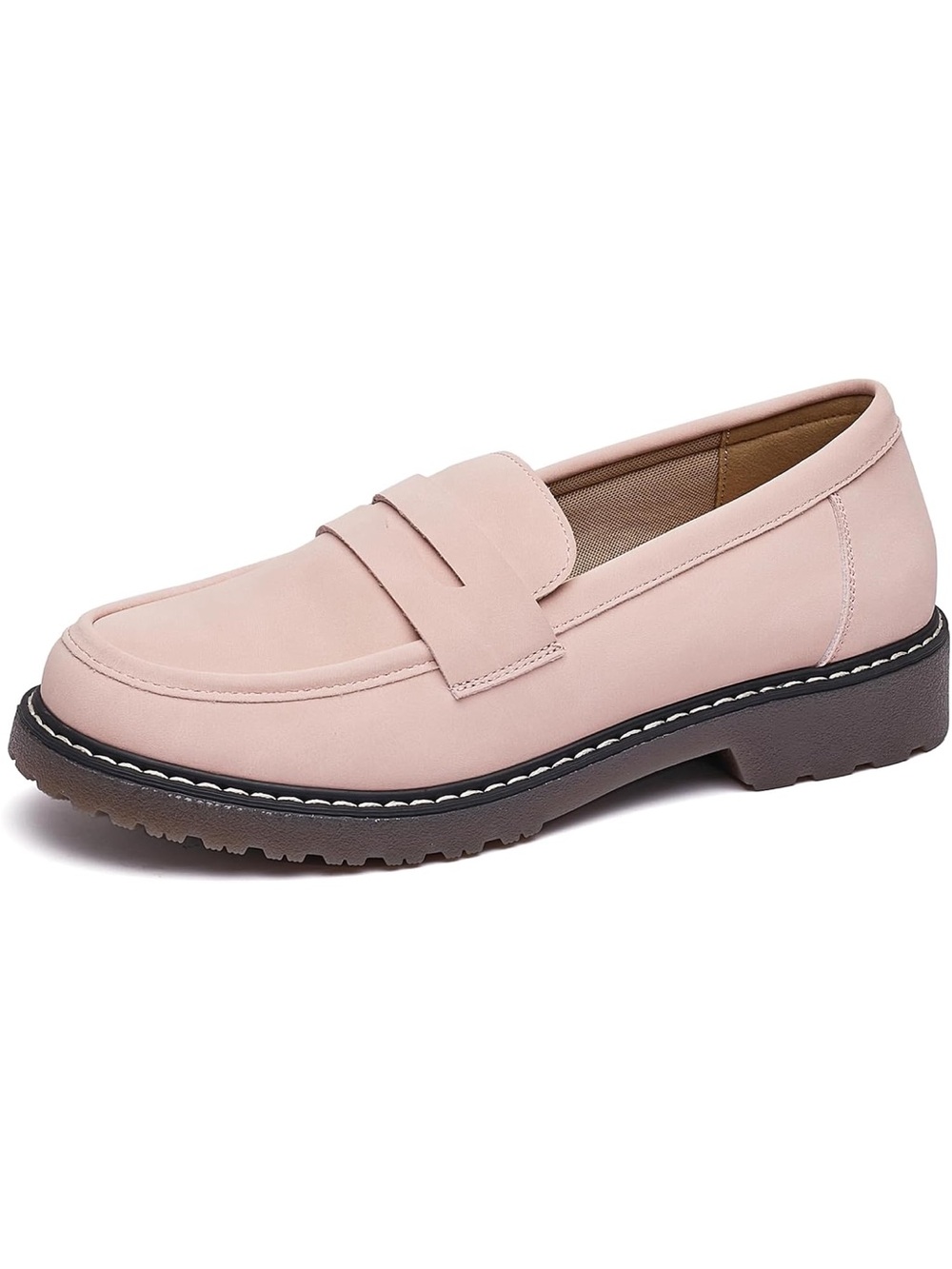 Jucvoeci Classic Women's Penny Loafers in Blush Pink